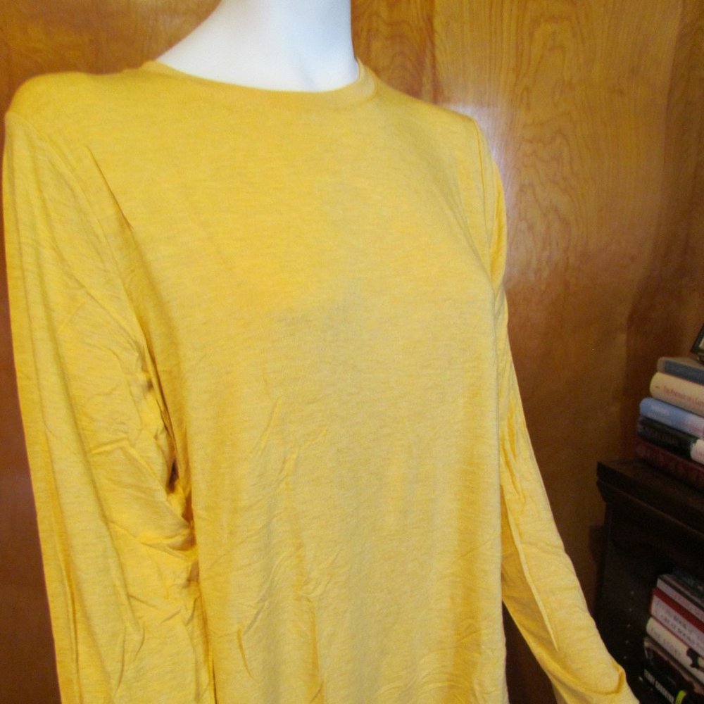 Long Sleeve Tee by H by Halston Ladies Size XL - Golden Rod in Color